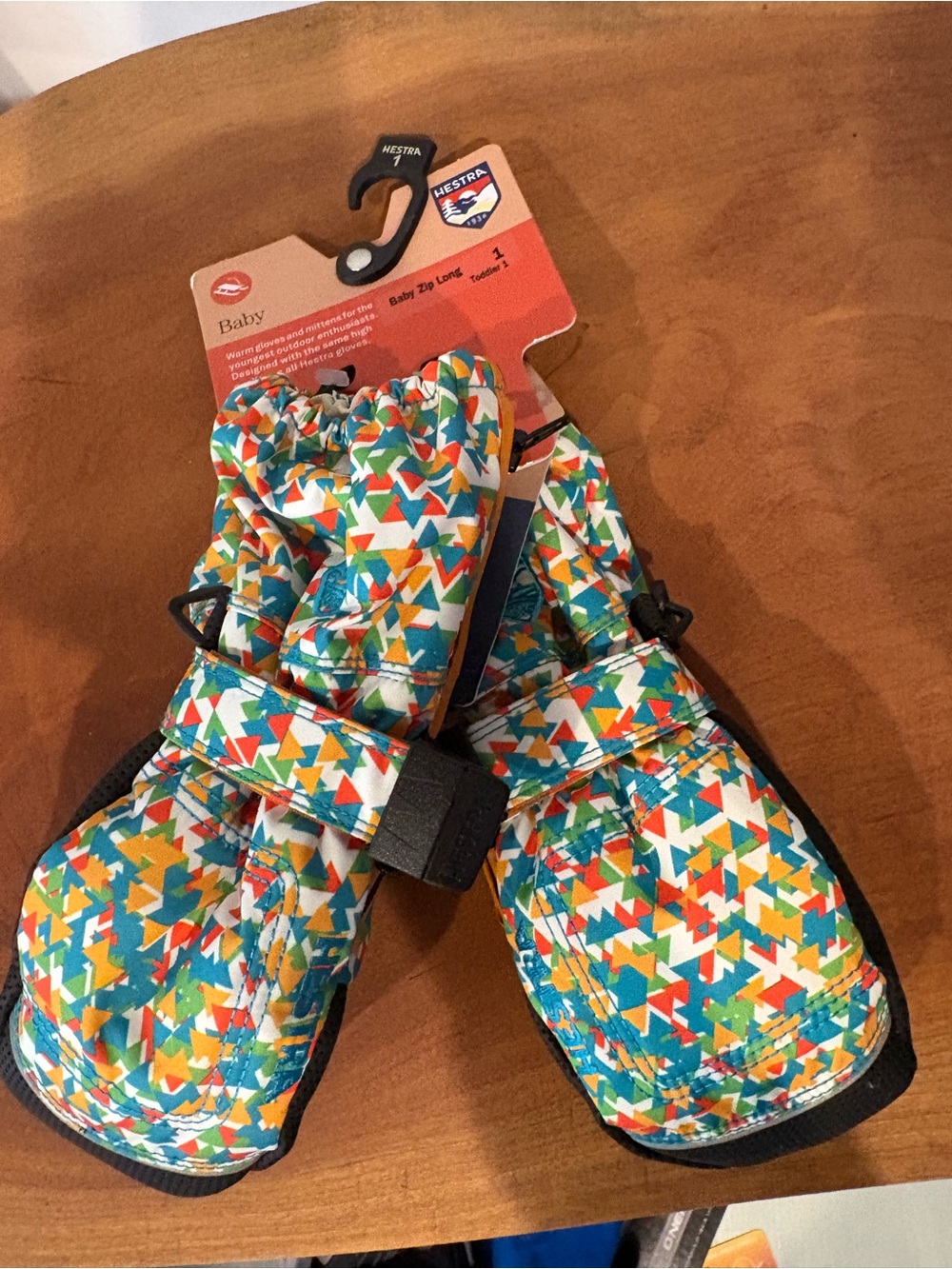 Hestra Kids Mittens in Multicolor Geometric Print